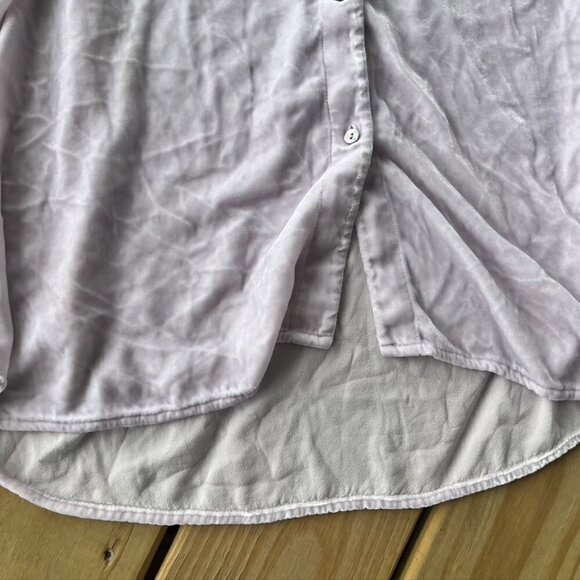 ** Eileen Fisher Velour Button Down Tunic Top Shirt Blouse Powder Pink Sz XL - Picture 2 of 12